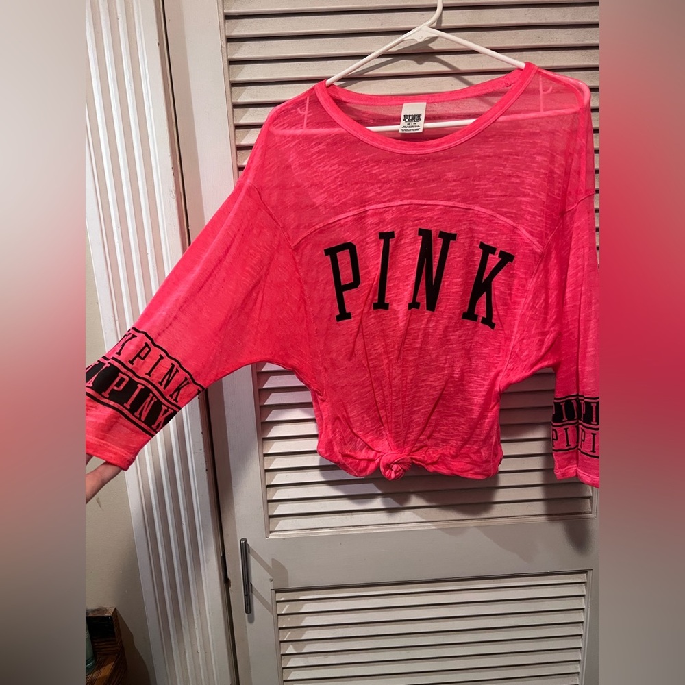 PINK Sheer Baseball Tee